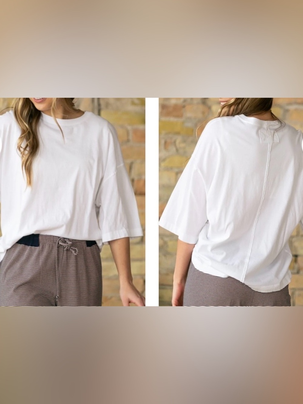 We The Free White Relaxed Boxy Tee - Short Sleeve Oversized size XS